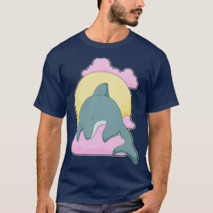 T-shirt Nuages de dauphin lune