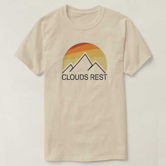 T-shirt Nuages Rest Mountain Yosemite Retro (Design devant)
