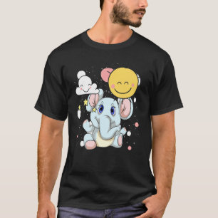 T-shirt Nuages Safari Afrique Zoo Animal mignonne Baby Ele