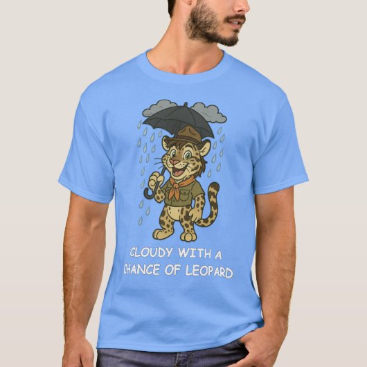 T-shirt Nuageux avec une chance de léopard (Devant)