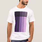 T-shirt Nuances De Violet Et Bandes Noires Nom Personnalis (Devant)
