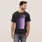 T-shirt Nuances De Violet Et Bandes Noires Nom Personnalis (Devant entier)