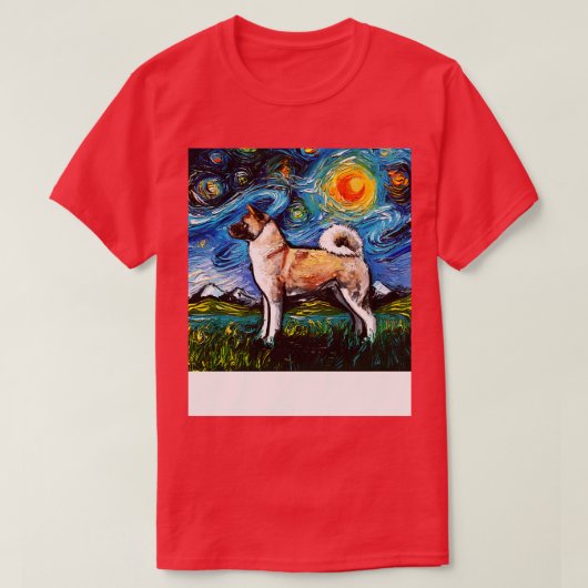 T-shirt Nuit Akita Inu (Design devant)