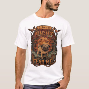 T-shirt Nuit Américaine Peur Moi Pug Halloween Lune