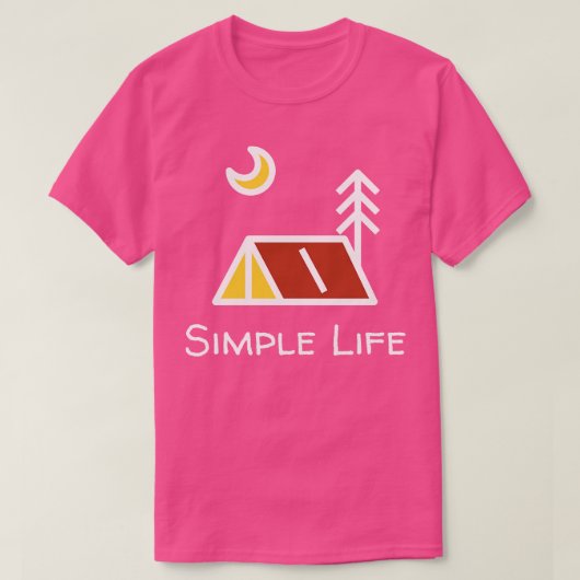 T-shirt Nuit Camping Simple Life (Design devant)