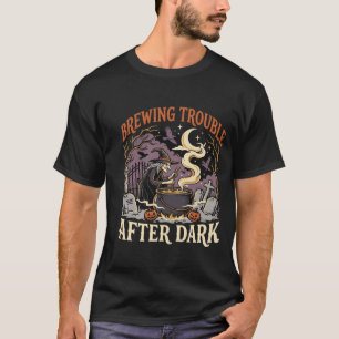 T-shirt Nuit de cimetière de sorcière d'Halloween