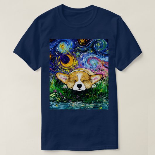T-shirt Nuit de Corgi endormie (Design devant)