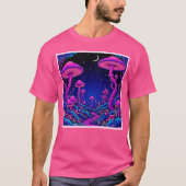 T-shirt Nuit de forêt de champignons psychédélique (Devant)