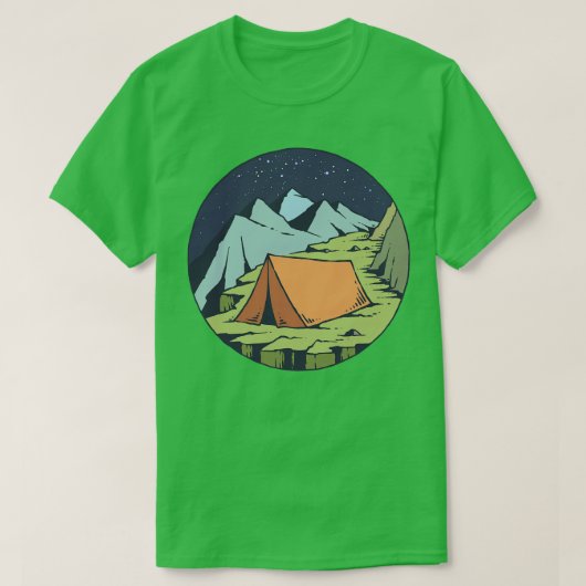 T-shirt Nuit de tente de camping (Design devant)