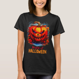 T-shirt Nuit Du Citrouille Déplaisant D'Halloween