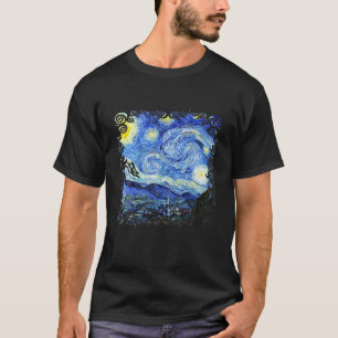 T-shirt Nuit Étoile Coupée Par Vincent Van Gogh Fameux
