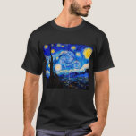 T-shirt Nuit étoilée De Vincent Van Gogh<br><div class="desc">Vincent Van Gogh La Nuit Étoile. Il s'agit d'un ancien chef-d'oeuvre du peintre-maître néerlandais Vincent Van Gogh.Cette peinture de paysage d'art raffiné a une belle,  vibrante,  couleur saturée. Vincent Van Gogh était un peintre impressionniste de poste hollandais. Cette image est du domaine public</div>