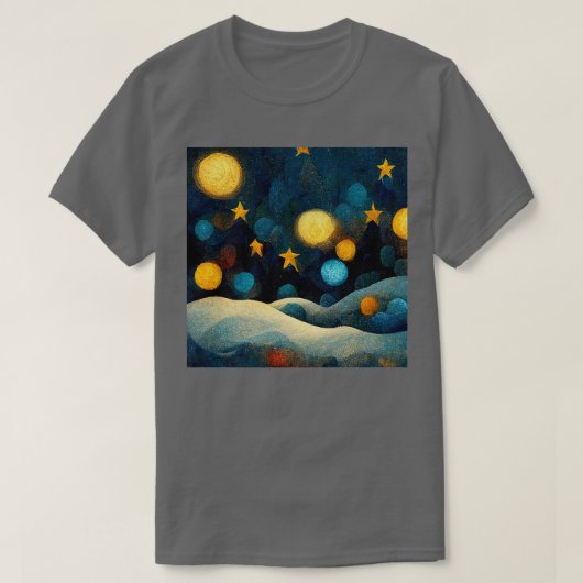 T-shirt Nuit étoilée d'hiver sous la lumière de la lune In (Design devant)