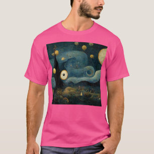 T-shirt Nuit étoilée mélangée avec Hieronymus Bosch T-Shir
