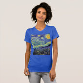 T-shirt Nuit étoilée par van Gogh Royal Blue (Devant entier)