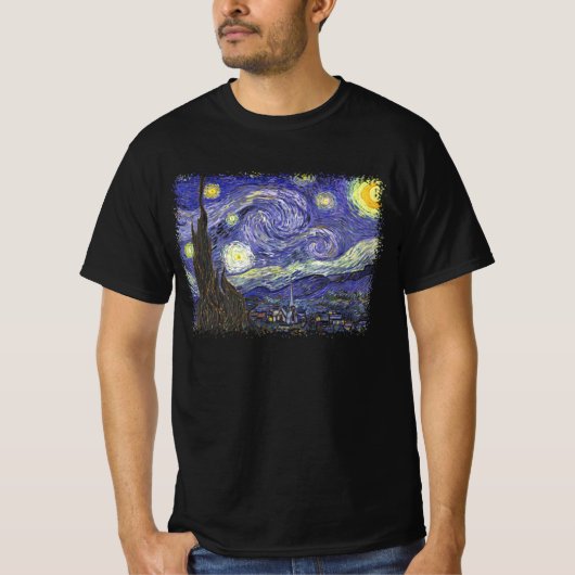 T-shirt Nuit étoilée par Vincent van Gogh (Devant)