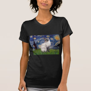 T-shirt Nuit étoilée - Siamois 24 (point bleu)