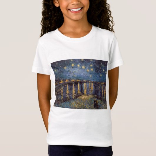 T-Shirt Nuit étoilée sur le Rhône par Vincent Van Gogh (Devant)