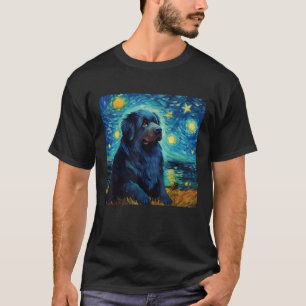 T-shirt Nuit étoilée surréaliste Chien de Terre-Neuve
