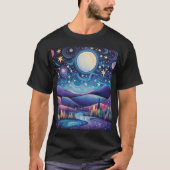 T-shirt Nuit lunaire Big Moon Paysage (Devant)