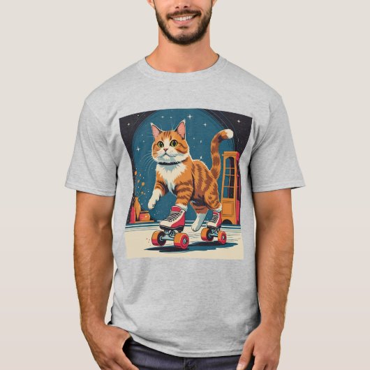 T-shirt Nuit Roller Kitty Skate (Devant)
