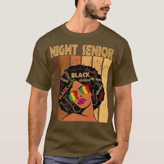 T-shirt Nuit Senior Afro-Américaine Femmes Noir Son