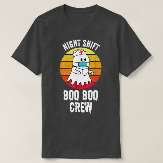 T-shirt Nuit Shift Boo Boo Crew Infirmière Halloween Pour  (Design devant)
