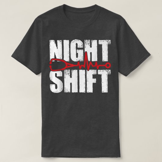 T-shirt Nuit Shift Différentes races Stethoscope Nurs Drôl (Design devant)