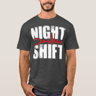 T-shirt Nuit Shift Différentes races Stethoscope Nurs Drôl