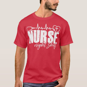 T-shirt Nuit Shift Différentes races Stethoscope Nurs Drôl
