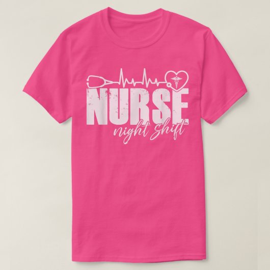 T-shirt Nuit Shift Différentes races Stethoscope Nurs Drôl (Design devant)