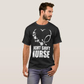 T-shirt Nuit Shift Nurft St Patrick S Day Stethoscope Hea (Devant entier)