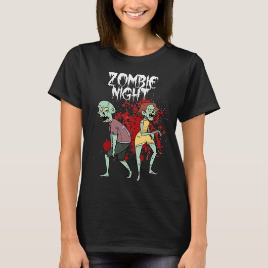 T-shirt Nuit Zombie d'Halloween (Devant)