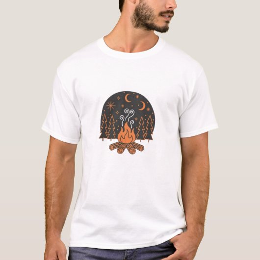 T-shirt Nuits autour du feu de camp (Devant)