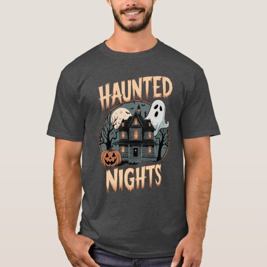 T-shirt Nuits hantées : Halloween Éffrayant (Devant)