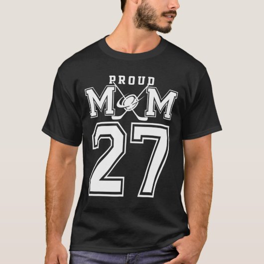 T-shirt Number 27 Custom Proud Hockey Mom Personalized For (Devant)