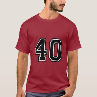 T-shirt Number 40 Varsity Sports Jersey | 40th Birthday