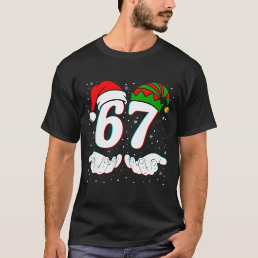 T-shirt Number 67 Matching Six Seven 6 7 Meme 6-7 Christma (Devant)