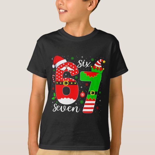 T-shirt Number 67 Matching Six Seven 6 7 Meme 6-7 Christma (Devant)