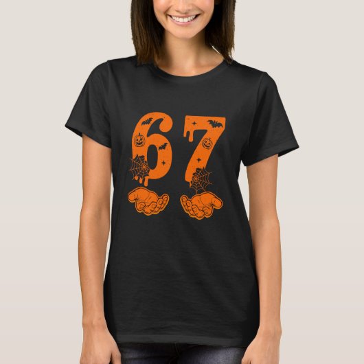 T-shirt Number 67 Matching Six Seven 6 7 Meme 6 7 Hallowee (Devant)