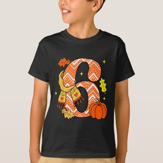 T-shirt Number 6 67 Fall Autumn Pumpkin Meme Funny Six Sev (Devant)
