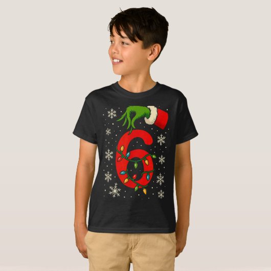 T-shirt Number 6 Matching Six Seven Meme Christmas Boys Yo (Devant entier)