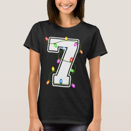T-shirt Number 7 7th Birthday Boy Christmas Happy Birthday (Devant)
