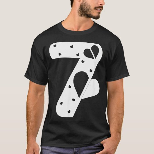 T-shirt Number 7 Hearts Love 67 Couple Matching Christmas (Devant)