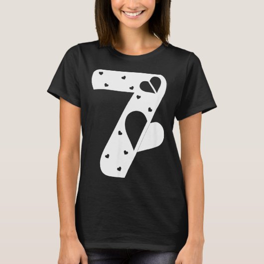 T-shirt Number 7 Hearts Love 67 Couple Matching Christmas (Devant)