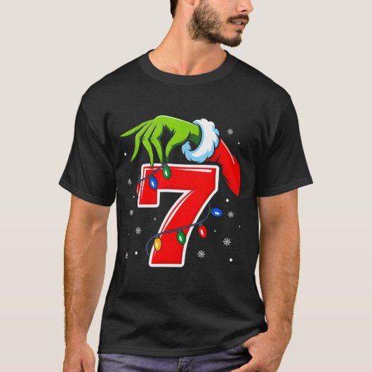 T-shirt Number 7 Matching 67 Meme Christmas Elf Hand Boys (Devant)