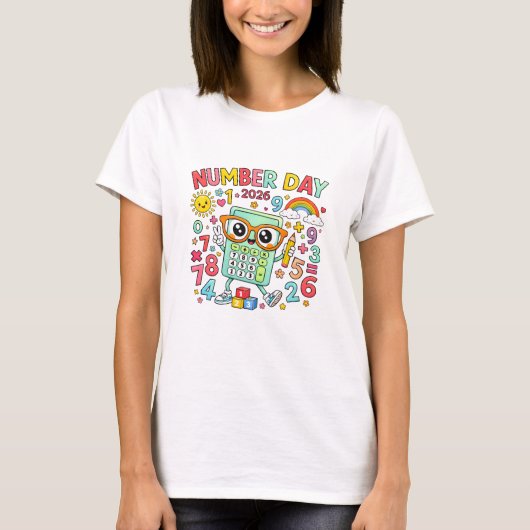 T-shirt Number Day 2026 Owl Calculator Math T Shirt (Devant)