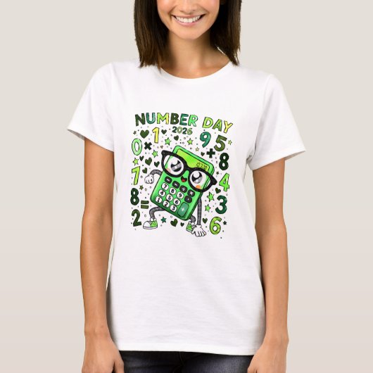 T-shirt Number Day Maths T Shirt for Teachers and Schools (Devant)