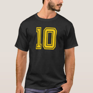 T-shirt Numéro #10 Sports Jersey Jaune Rétro Chance Numéro