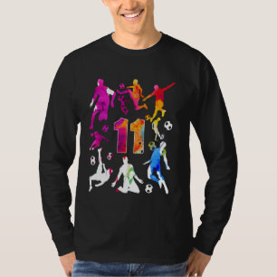 T-SHIRT NUMÉRO 11 ANS FOOTBALL 11E ANNIVERSAIRE
